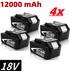1 / 2 / 4 Pack 18 V 12.0 Ah Lithium-Ion Batteries — Replacement for Makita 18 V Cordless Tools