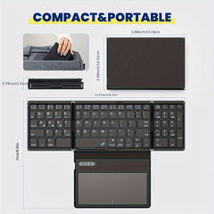 Portable Foldable BT Keyboard with Large Touchpad for Android, Windows, iOS, Mac, PC, Tablet, Phone by Snagg A Wireless Keyboard