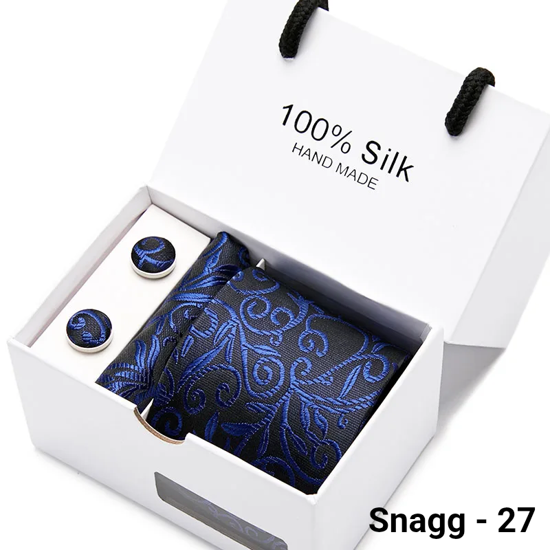 Luxury Silk Paisley Tie for Men — Extra-Long Woven Jacquard Necktie Suits & Weddings - Snagg - 27 - Others In Fashion