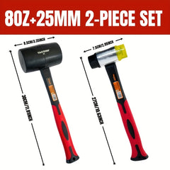 2 / 3 Pcs Shock Absorbing Hammer Set – Home Repair & DIY Essential - 2-piece (8oz + 25mm) - General Hand Tools