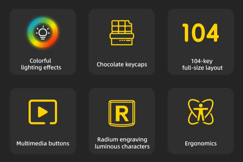 Wired RGB Gaming Keyboard – 104 Key USB Backlit Design with Ergonomic Layout for PC & Laptop by Snagg A Keyboard