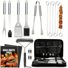 17 Piece Stainless Steel BBQ Grill Accessories Set by Snagg A BBQ Tool Set