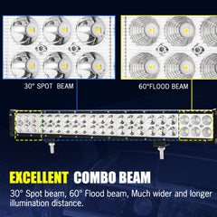 20Inch Osram LED Light Bar Spot Flood Driving + 23'' Number Plate Frame