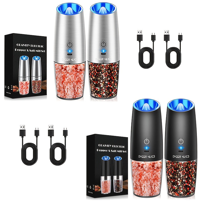 Rechargeable Electric Salt & Pepper Grinder Set by Snagg A Grinder