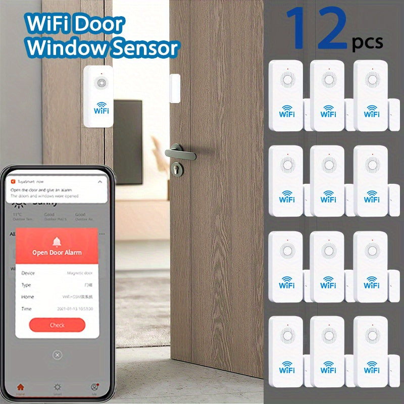 12 Pack WiFi Door & Window Sensors by Snagg A Sensor Alarm