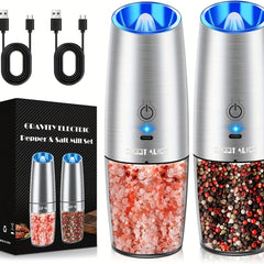 Rechargeable Electric Salt & Pepper Grinder Set by Snagg A Grinder