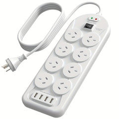12-in-1 Powerboard with USB | 8 Outlets Surge Protector for Home & Office by Snagg An Extension Cable