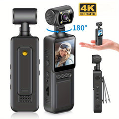 4K Portable Camera – 180° Rotating Lens with Full Color Night Vision & External Mic Support by Snagg A Portable Camera