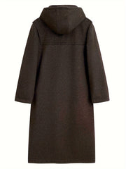 Men’s Casual Long-Length Tweed Coat with Hood & Horn Buttons by Snagg A Coat