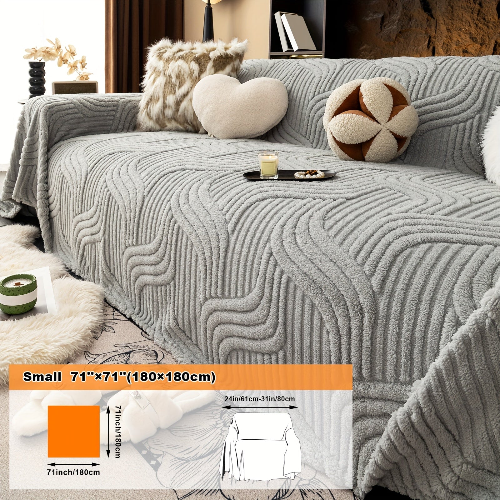 Oversized, Soft & Durable Plush Sofa Cover by Snagg A Sofa Cover