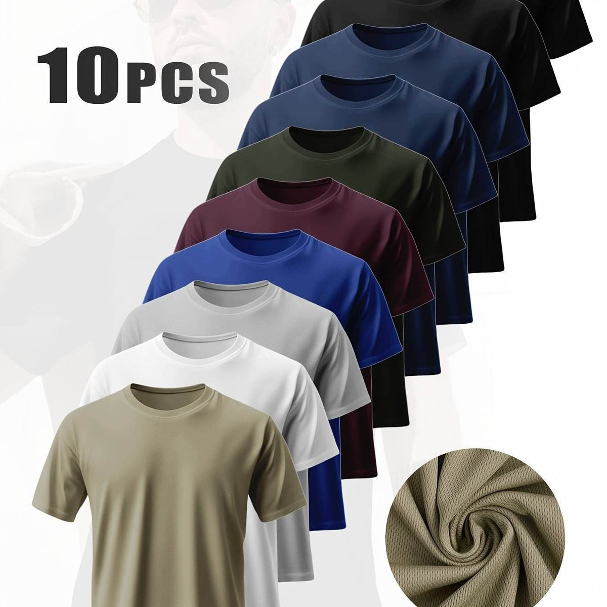 10-Pack Men’s Mesh Fitness T-Shirts - SnaggIt
