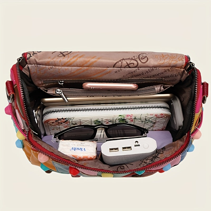 Women’s Geometric Patchwork Handbag by Snagg A Purse