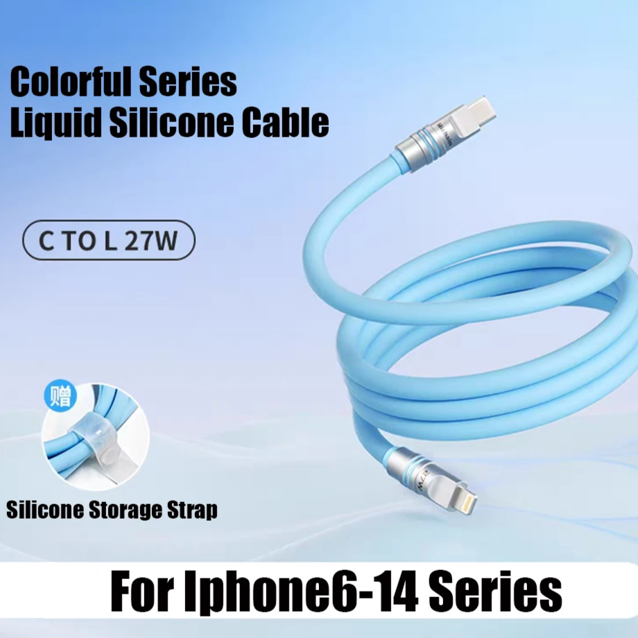 MFi USB-C to Lightning Fast Charging Cable 27W | Liquid Silicone Soft Cable for iPhone 6–14