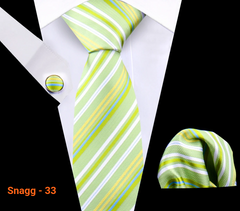 Classic Plaid Tie Set for Men - Necktie with Matching Pocket Square & Cufflinks - Snagg - 33 - Others In Fashion