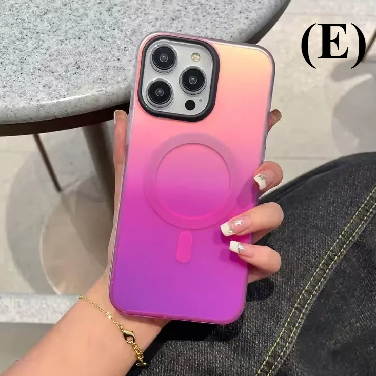 Laser Gradient MagSafe Shockproof Case – for iPhone 17 Series - E - Pink Purple / For ProMax - Phone Cases & Covers