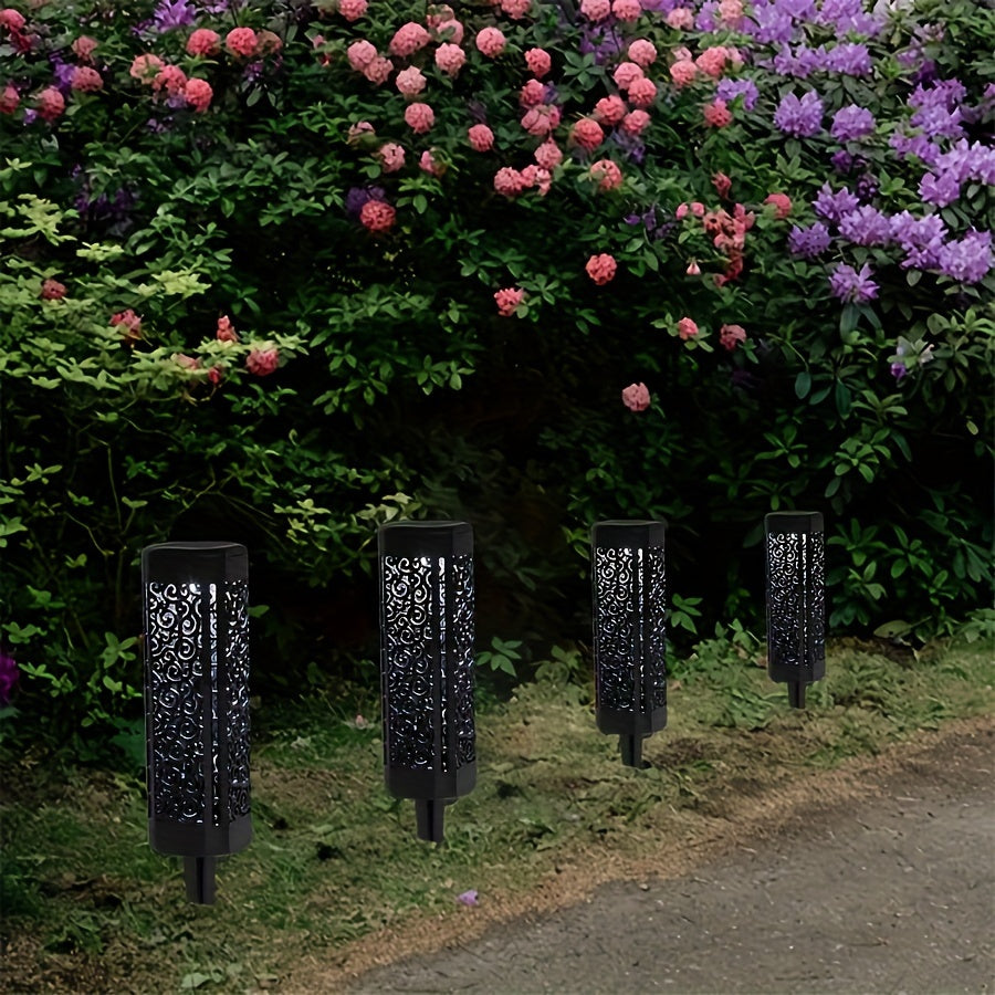 8pcs Hollow Round LED Solar Garden Path Lights by Snagg An Outdoor Light