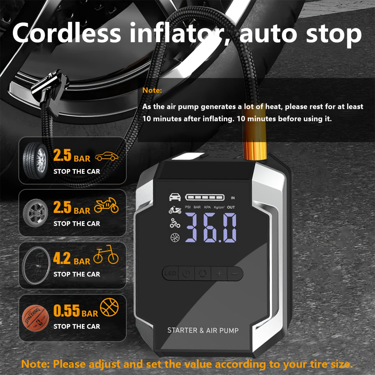 8500A Portable Car Jump Starter with Air Compressor by Snagg A Jump Starter