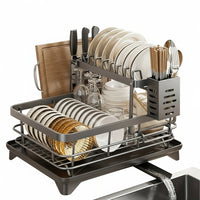 2 Tier Black Iron Kitchen Dish Rack by Snagg A Rack