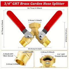Brass Y-Valve Garden Hose Splitter – 3/4" by Snagg A Valve