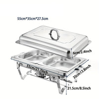 Stainless Steel Buffet Chafing Dish Set by Snagg A Insulated Stove