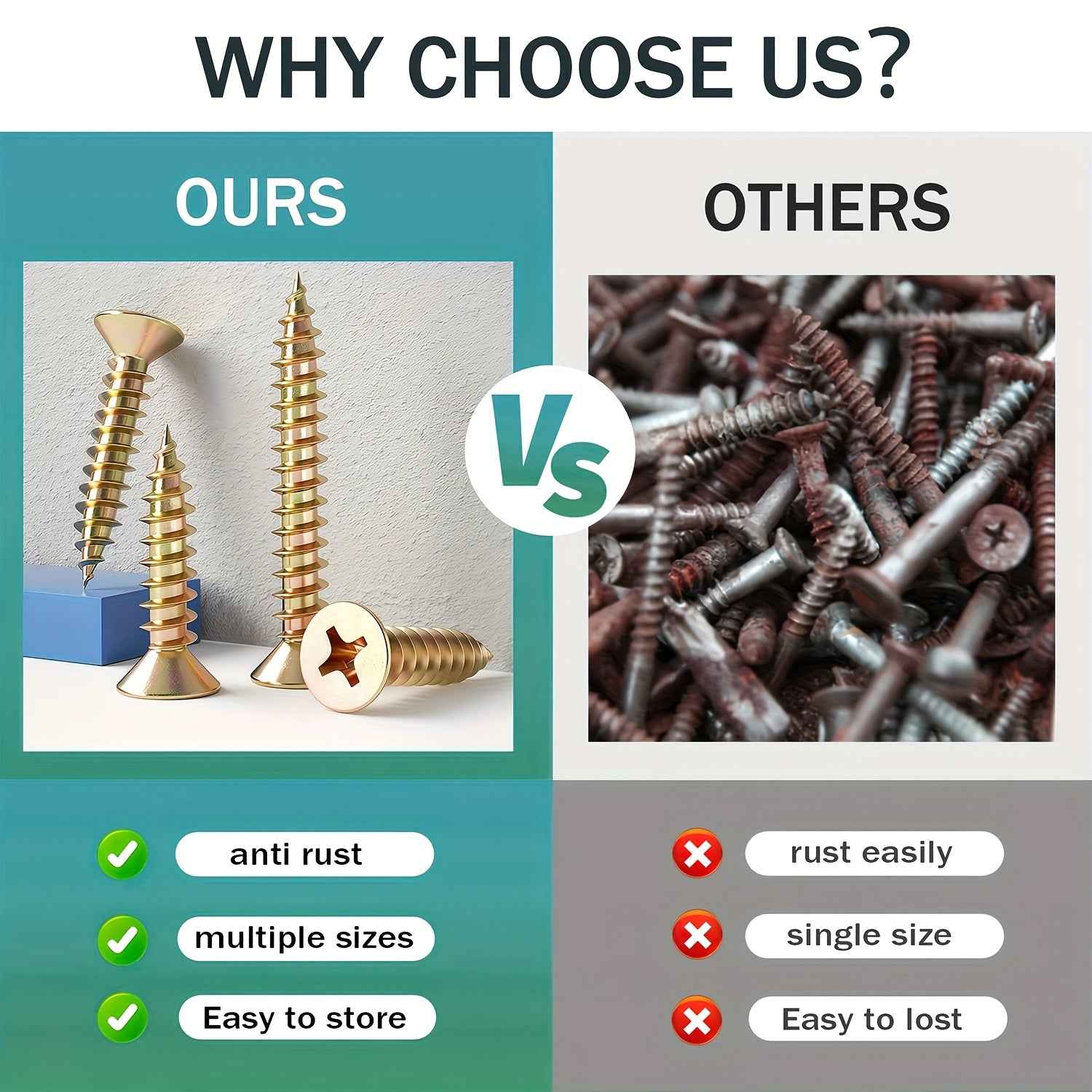 1350 Pcs Wood & Metal Screw Kit — M3.5/M4/M5 - M3.5 M4 M5 410 screws - 1350pcs - Power Tools Gadget