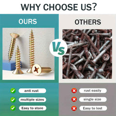 1350 Pcs Wood & Metal Screw Kit — M3.5/M4/M5 - M3.5 M4 M5 410 screws - 1350pcs - Power Tools Gadget