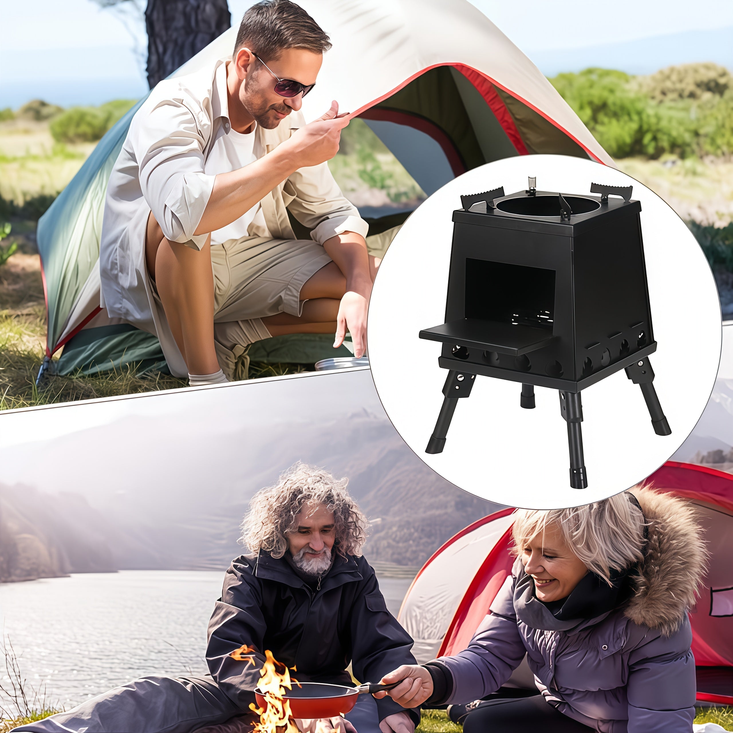 Outdoor Camping Folding Portable Firewood Stove by Snagg A Stove