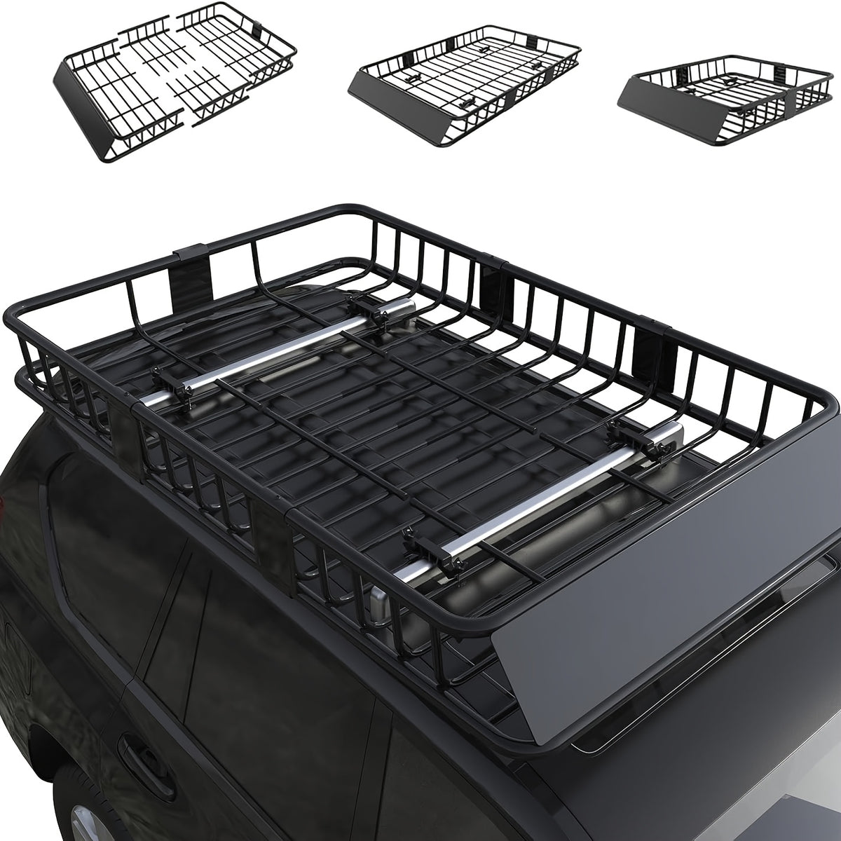 Heavy Duty Steel Rooftop Cargo Basket – 64"x39"x5" by Snagg A Roof Cargo