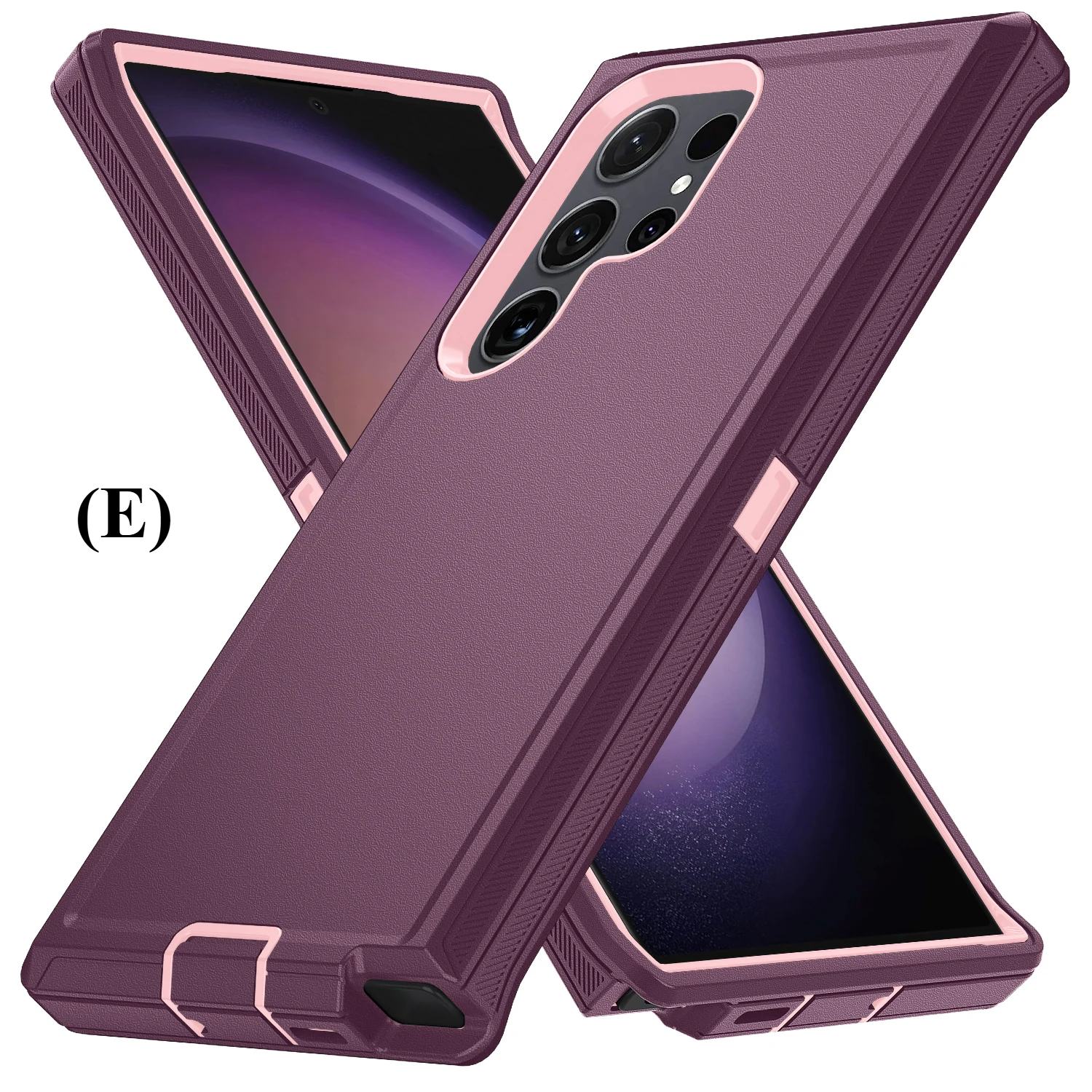 Armor Shockproof Defender Case – for Samsung Galaxy S25 Series - E - Brown & Pink / Pc + tpu / S25ultra - Phone Cases