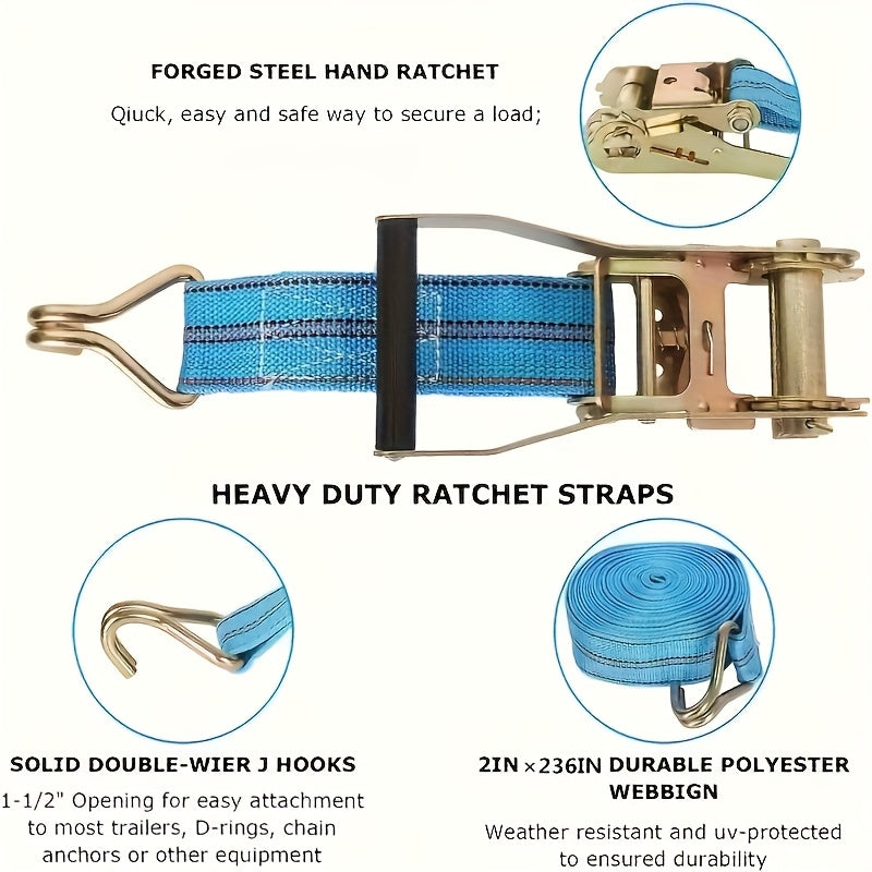 Heavy Duty Ratchet Tie Down Straps by Snagg A Ratchet