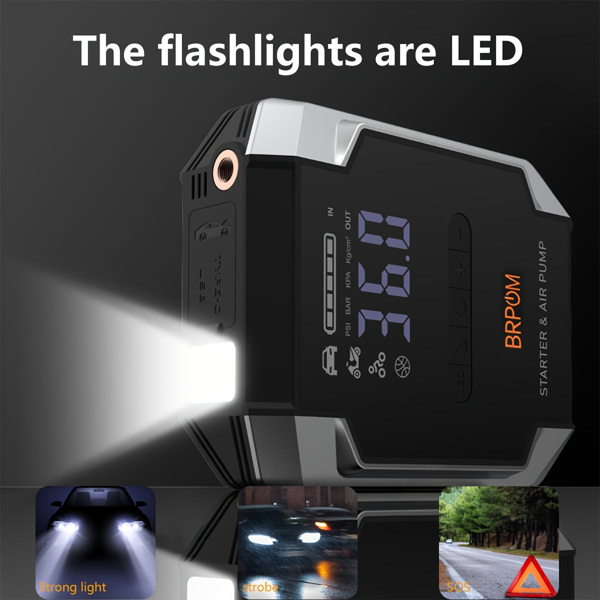 8500A Portable Car Jump Starter with Air Compressor by Snagg A Jump Starter