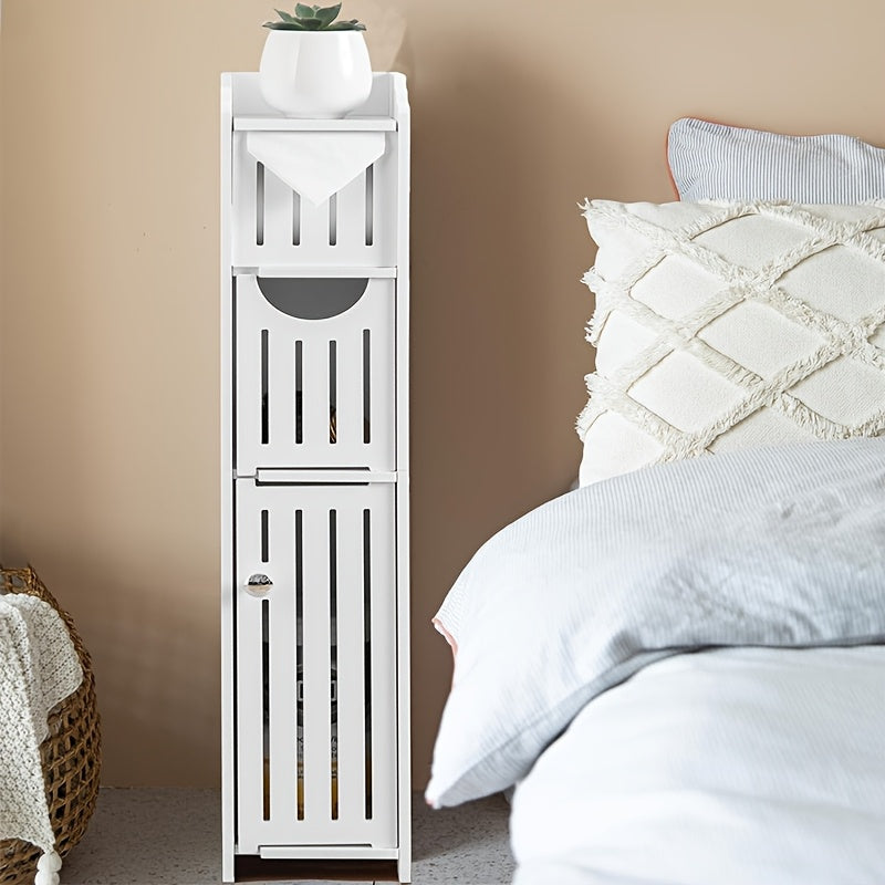 Slim PVC Bathroom Storage Cabinet by Snagg A Cabinet