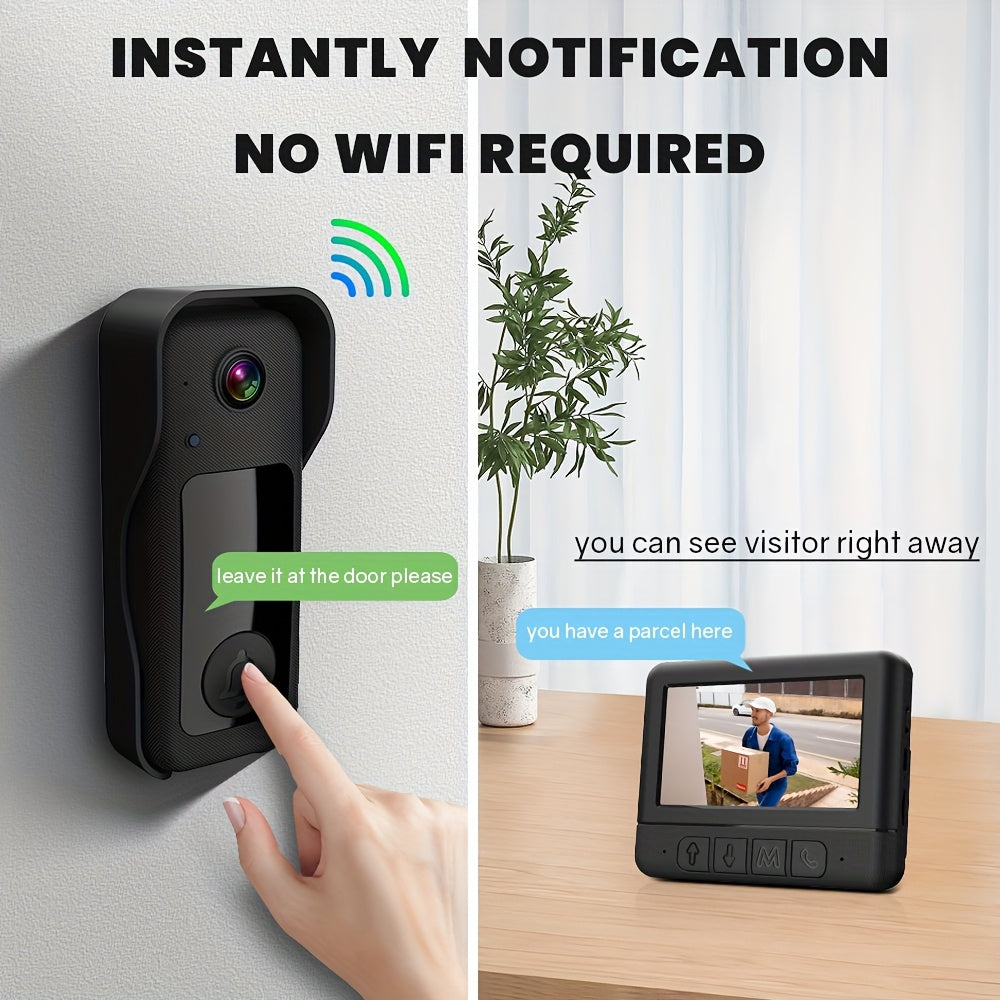 Video Doorbell with Screen No WiFi Needed, Local Storage up to 128GB by Snagg A Doorbell Camera