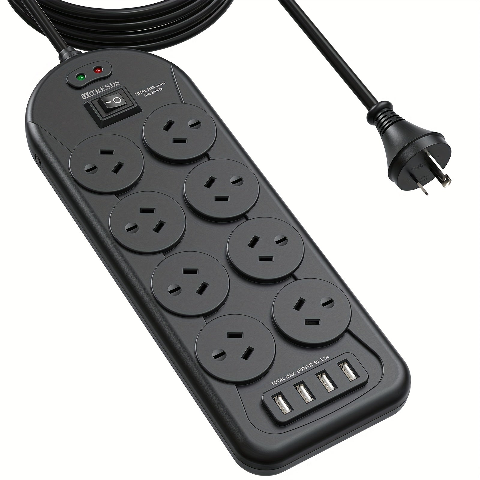 12-in-1 Powerboard with USB | 8 Outlets Surge Protector for Home & Office by Snagg An Extension Cable