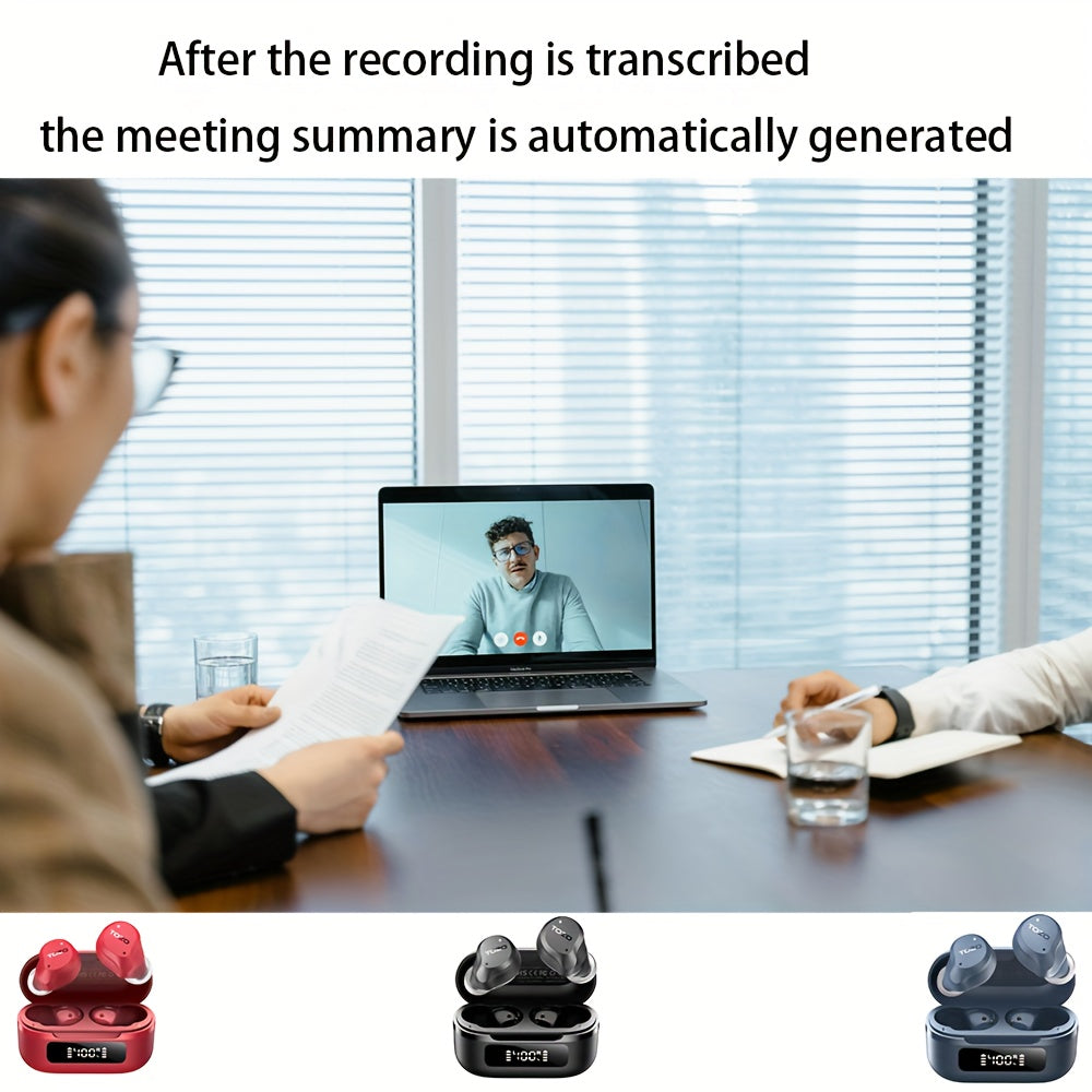 AI Smart Wireless Earbuds | ENC Noise Cancelling In-Ear Headphones (59H Battery, LED Display) by Snagg An EarBud