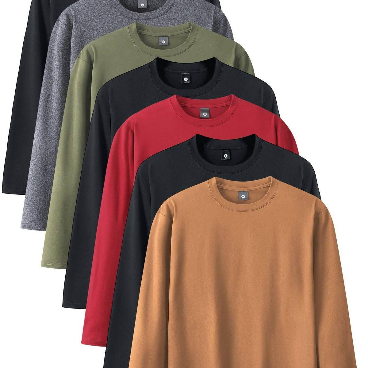 7pcs Men’s Long Sleeve T-Shirts - SnaggIt