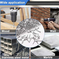 500 Pieces #8 Self Drilling TEK Screw Kit - Power Tools Gadget