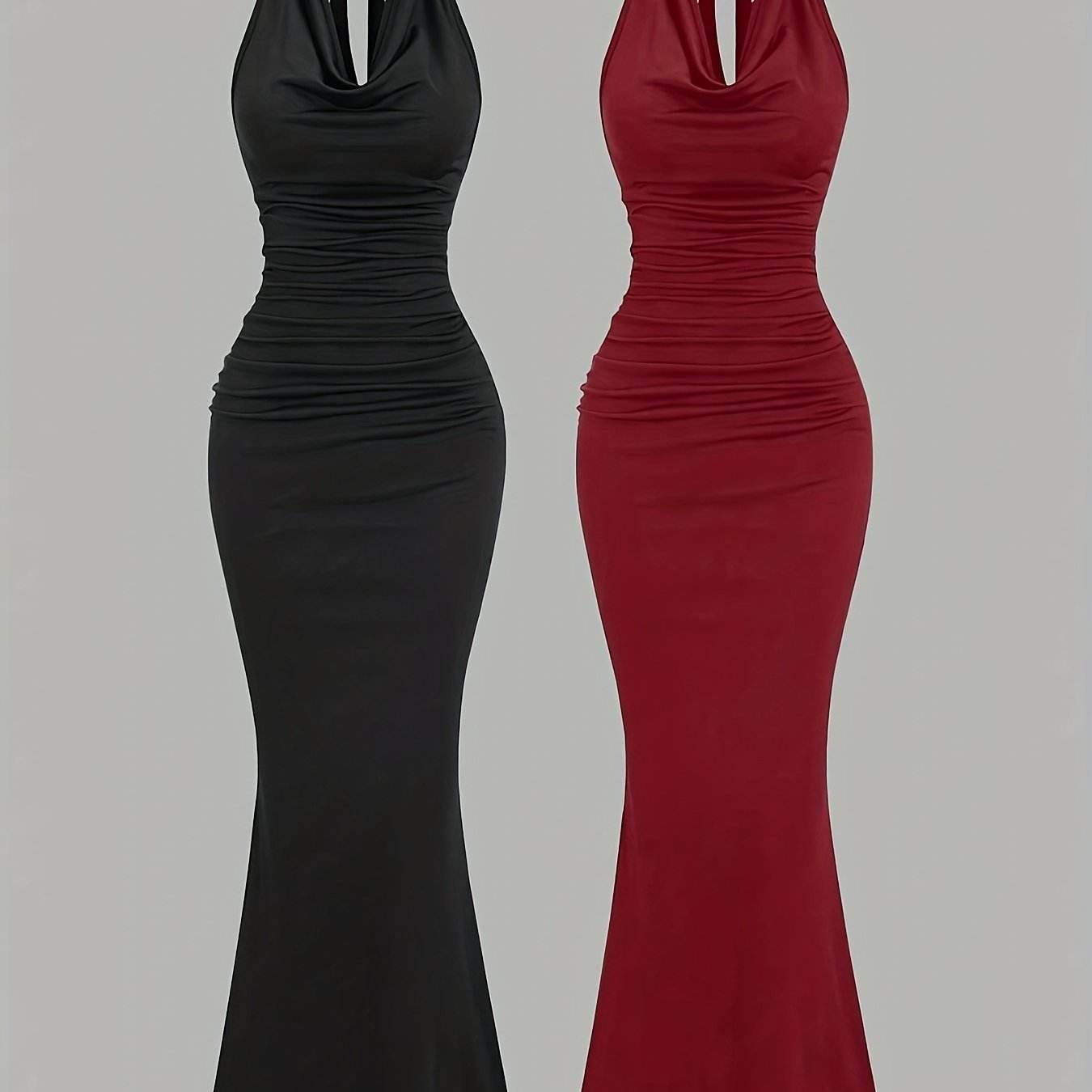 2pcs Elegant Halter Neck Mermaid Dresses - SnaggIt