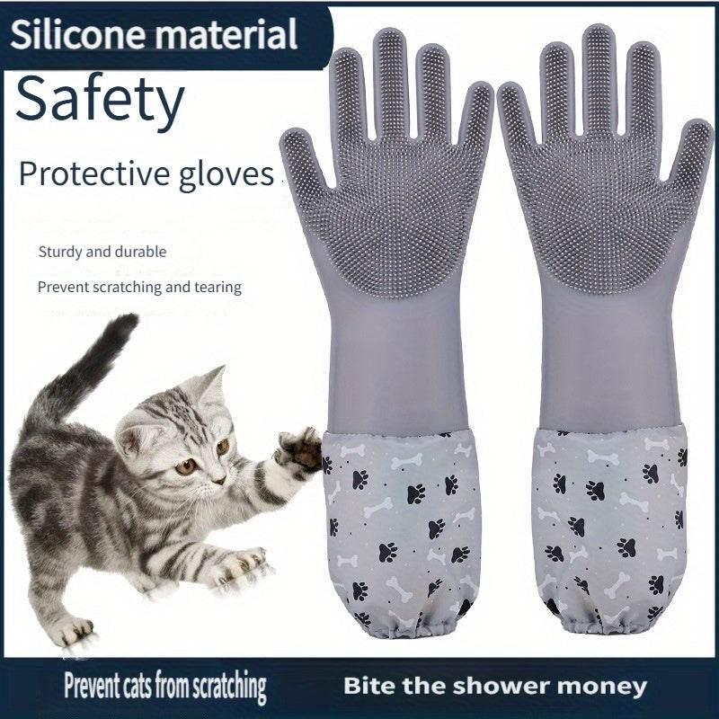 4pcs Pet Bathing & Grooming Gloves - SnaggIt