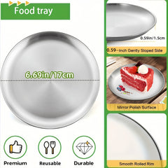 Stainless Steel Cake Plates Matte 17cm Reusable Party Set by Snagg A Plate