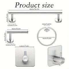 10-Piece Stainless Steel Bathroom Accessories Set by Snagg A Hook