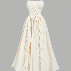 Elegant Dress with Lace-Up Waist by Snagg A Dress