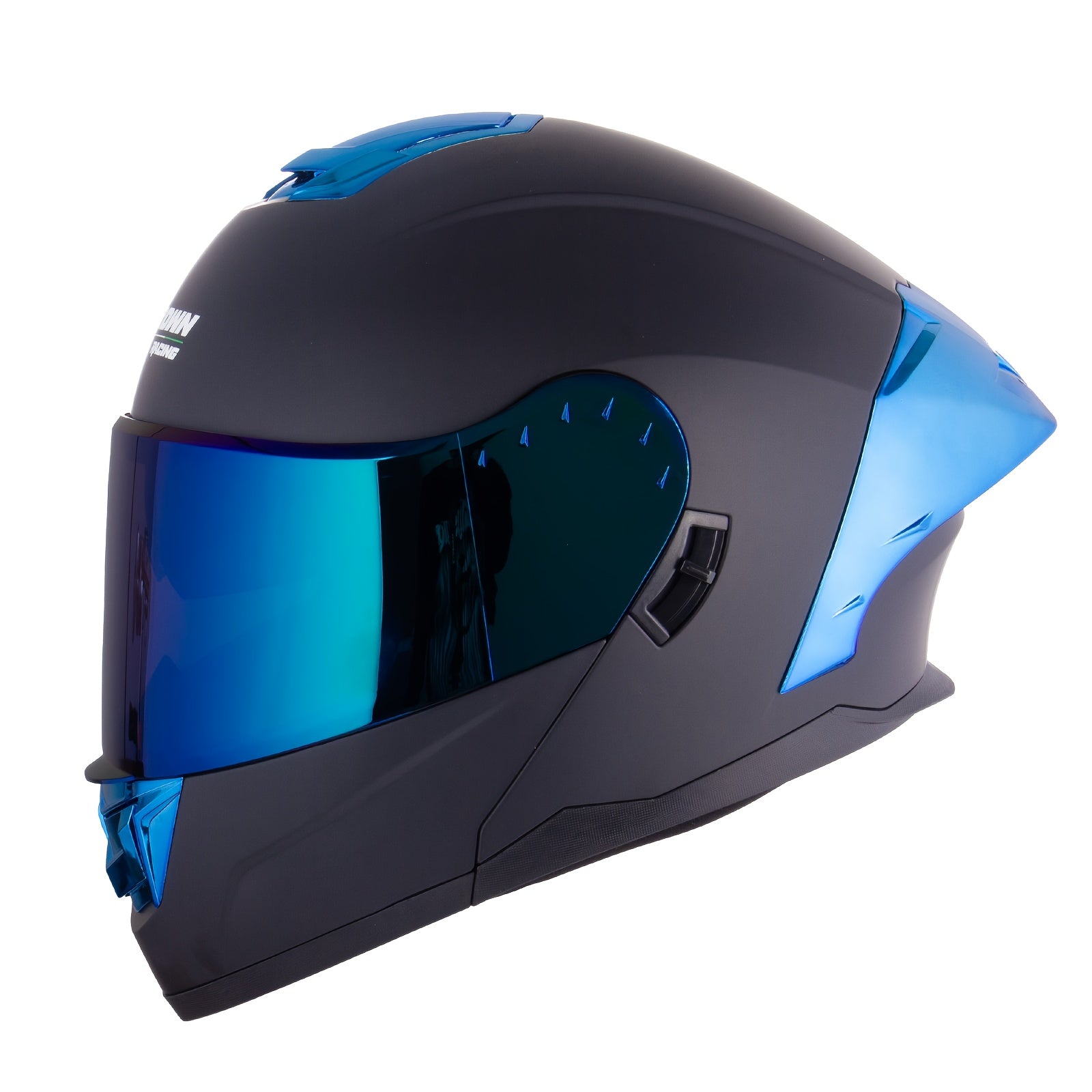 Dual Visor Flip Up Full Face Helmet with Quick Release Buckle by Snagg A Motorcycle Helmet