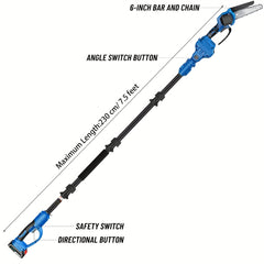 2-in-1 Cordless Pole Saw & Mini Chainsaw – 6"