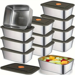 15 Pcs Stainless Steel Food Storage Containers by Snagg A Container