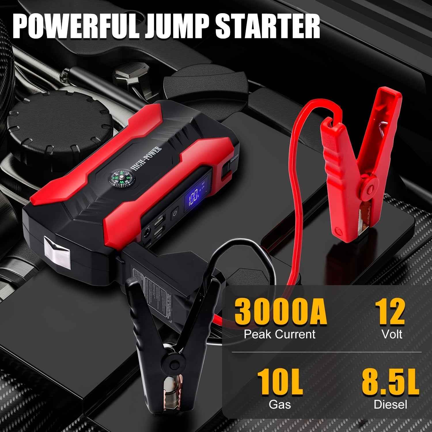 7000A High Power Car Battery Jump Starter - Roadside Essentials