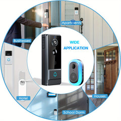 HD Wireless Video Doorbell 720P Resolution with Two-Way Audio by Snagg A Doorbell Camera