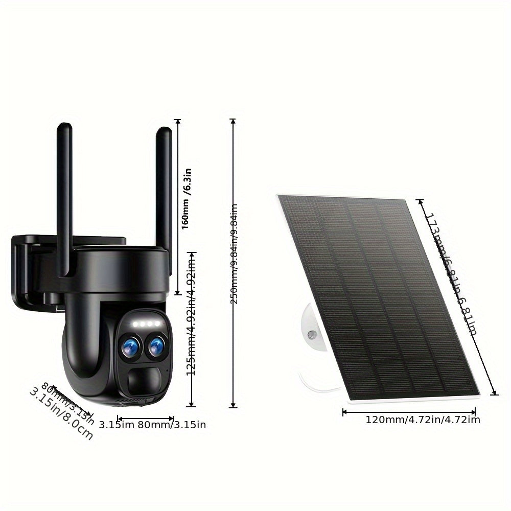 2K Solar Solar Powered WiFi Security Camera – 10X Zoom, 360° View by Snagg An Outdoor Camera