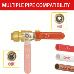 1/2" Push Fit Full Port Ball Valve by Snagg A Valve