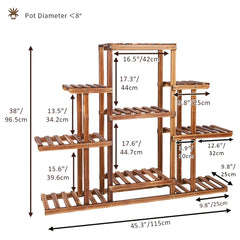 9 Tier Wooden Plant Stand by Snagg A Rack